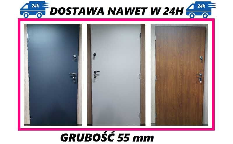 Drzwi zewnętrzne pełne 80, 90 model "ARTE" POLSKIE, SZYBKA DOSTAWA
