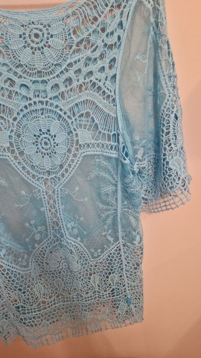 Tunika sukienka plażowa koronka świetny materiał narzutka pareo kostiu