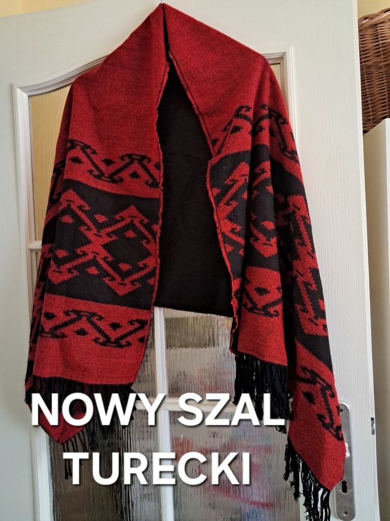 Piękny tradycyjny szal / narzuta turecki vintage frendzle