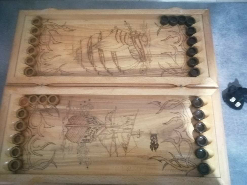 Backgammoni / Tryktak - drewniana, ręcznie robiona gra planszowa