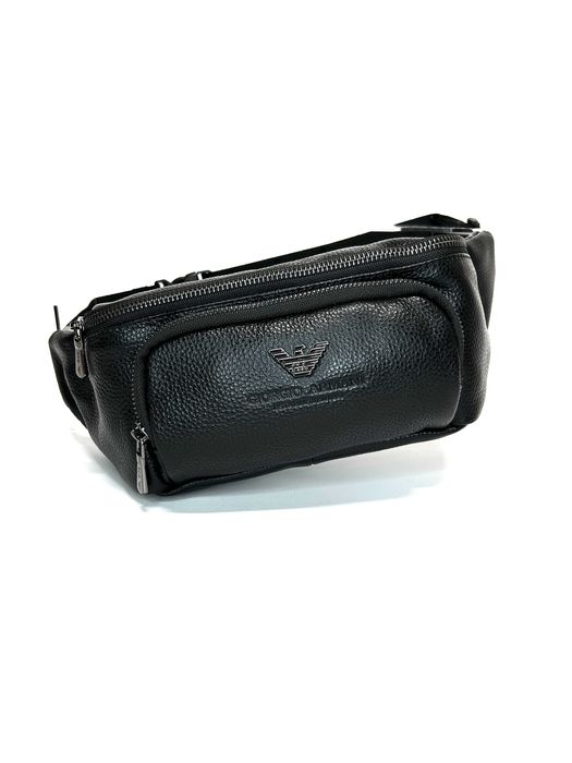 Чоловічий поясна сумка/бананка Giorgio Armani з натуральної шкіри.
