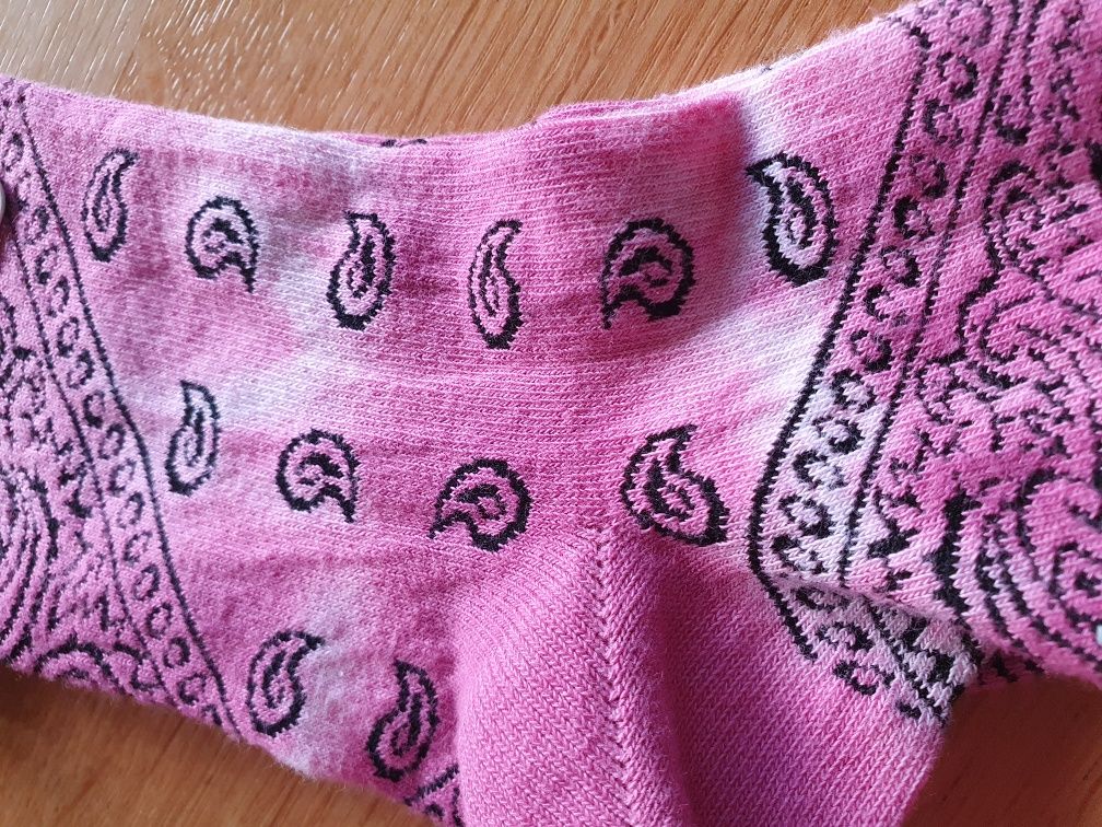 Nowe skarpety Calzedonia różowe bandana tye&dye rosa bawełna one size