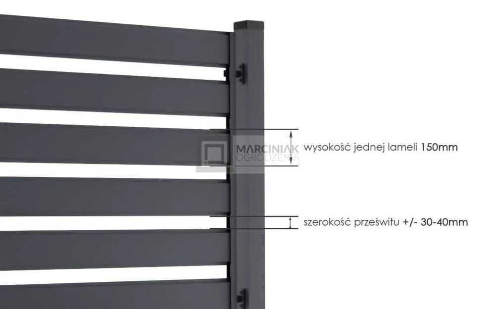 System ogrodzeniowy Horizontal. Ogrodzenie, Płot. Przęsło 200x120