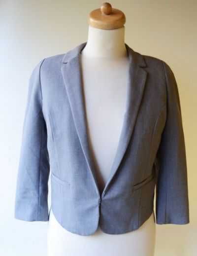 Marynarka Szara H&M M 38 Blezer Elegancka Krótka