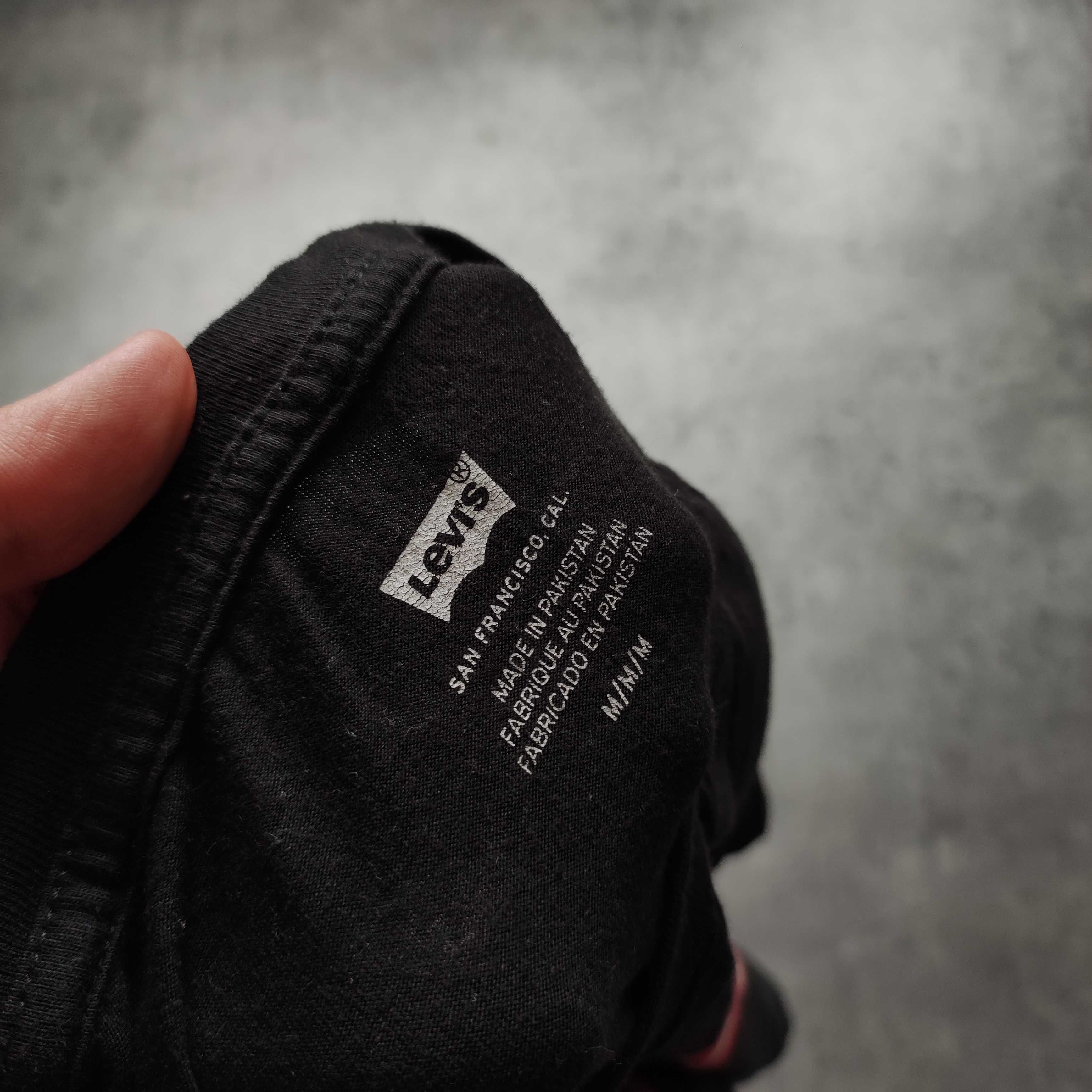 MĘSKA Klasyczna Bawełna Koszulka PREMIUM Nadruk Duże Logo Levis Casual