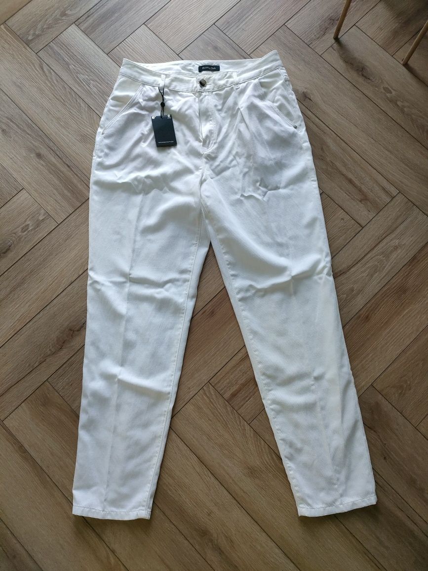 Massimo Dutti spodnie lniane cygaretki beżowe 38 M Tommy Hilfiger ASOS
