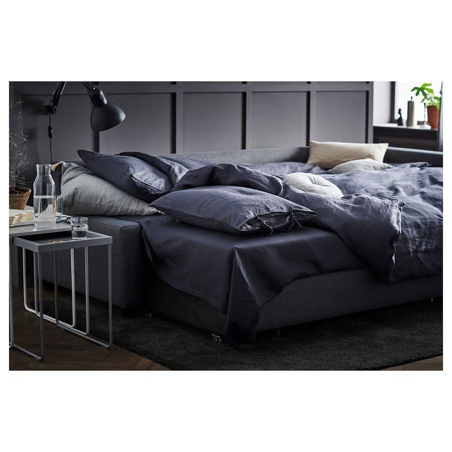 Sofá-cama IKEA de canto com chaise longue e baú FRIHETEN
