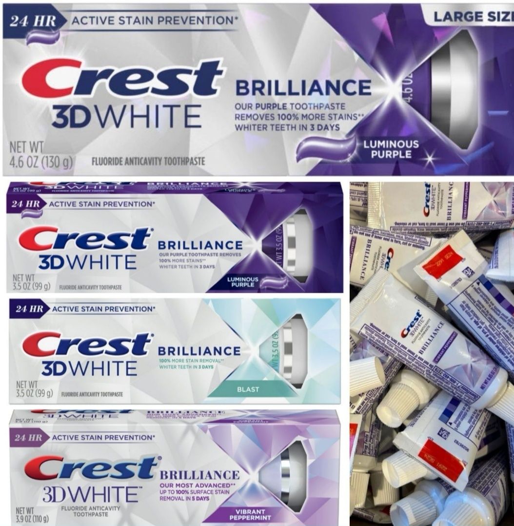 Хит Фиолетовая Супер отбеливающая зубн паста Crest 3D Brilliance LUM P