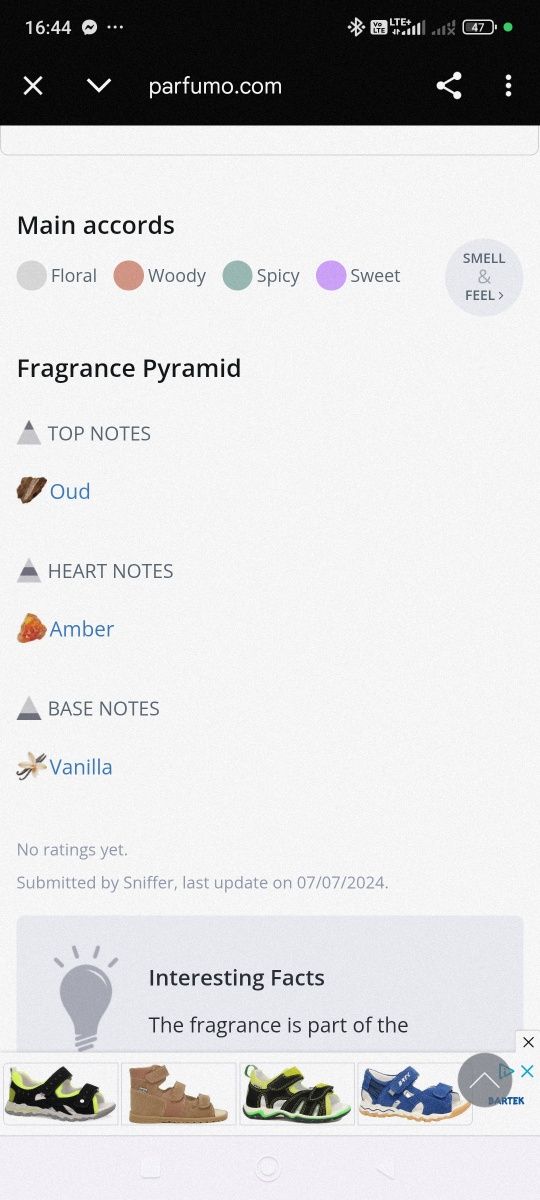 Słodki perfum Extrait de parfum Anbar Mercadona