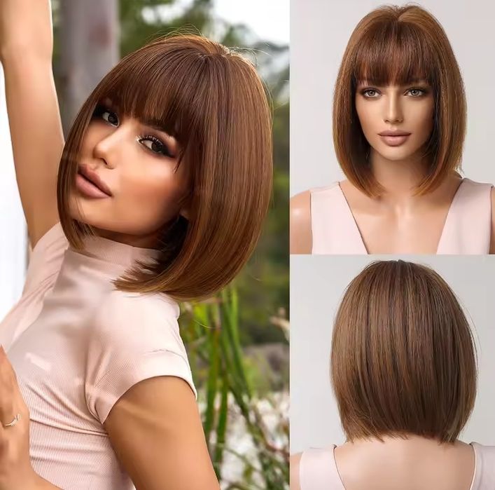 Peruka kasztanowy brąz