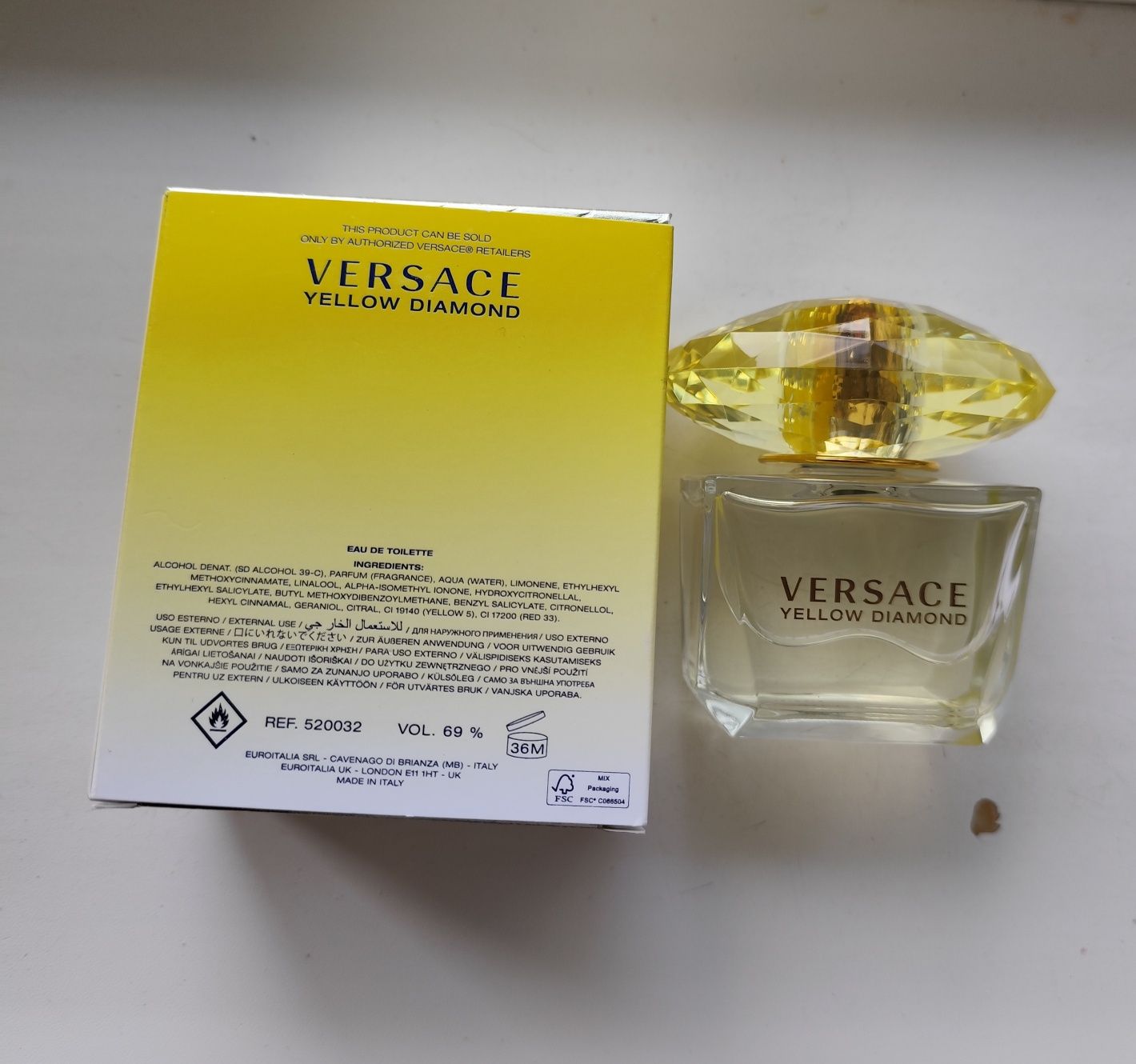 Подарок Versace Yellow Diamond  EDT 90 мл. Оригинал