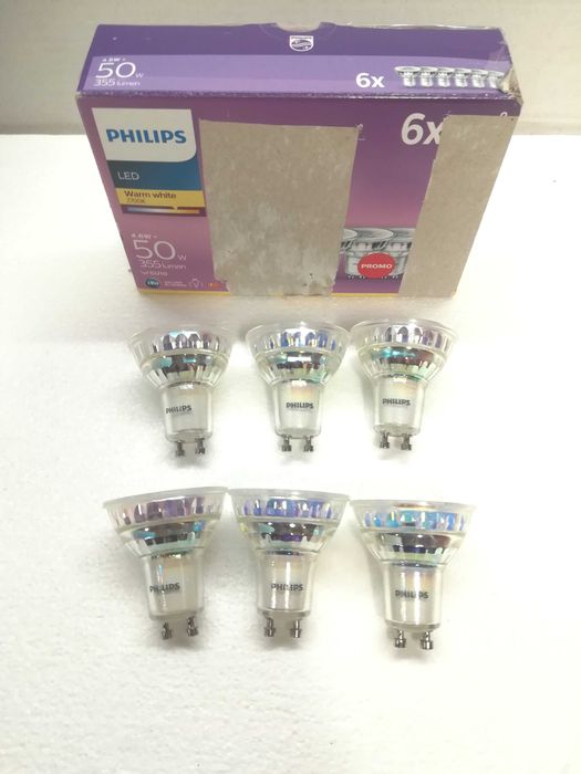 6x ŻARÓWKA LED GU10 PHILIPS 4,6W 50W 2700K 355lm