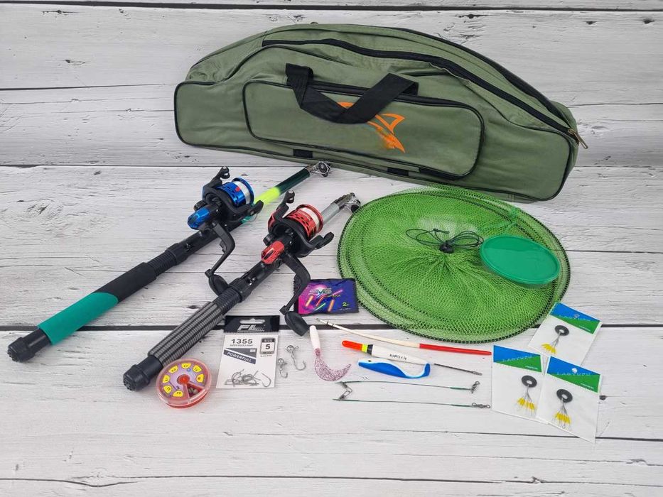 Promocja! Nowy zestaw wędkarski 2x wędka, 2x kołowrotek i torba