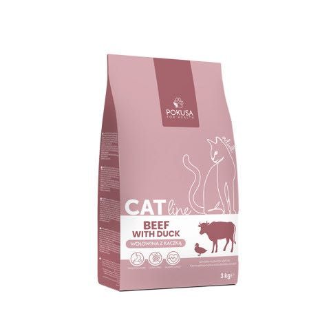 Pokusa CatLine Adult 3 kg - karma dla kota wołowina z kaczką