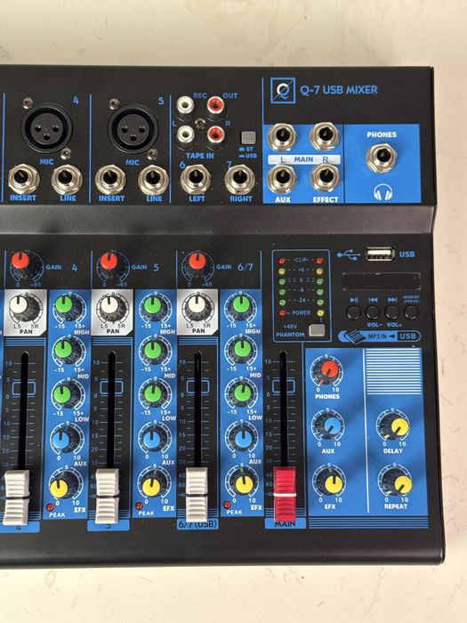 Mesa de mistura oqan q7 mk2 usb mixer