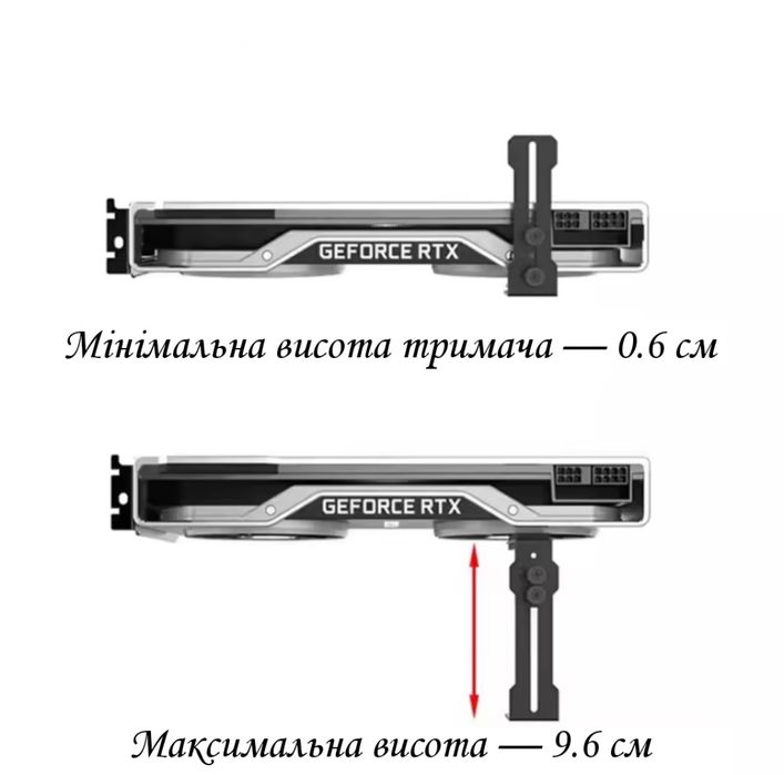 Тримач для відеокарти металевий (регульований)