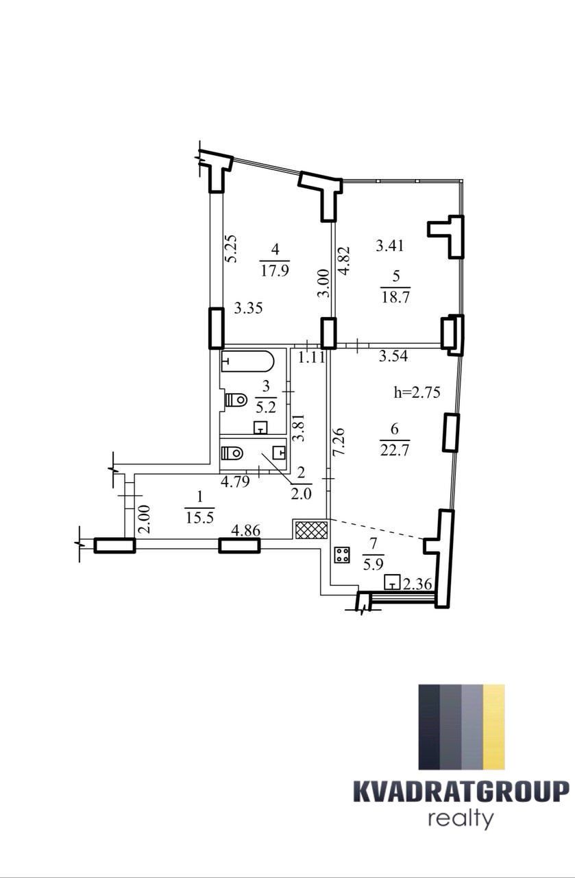 Продам трёхкомнатную квартиру в ЖК ПАНОРАМА. Ремонт, мебель и техника