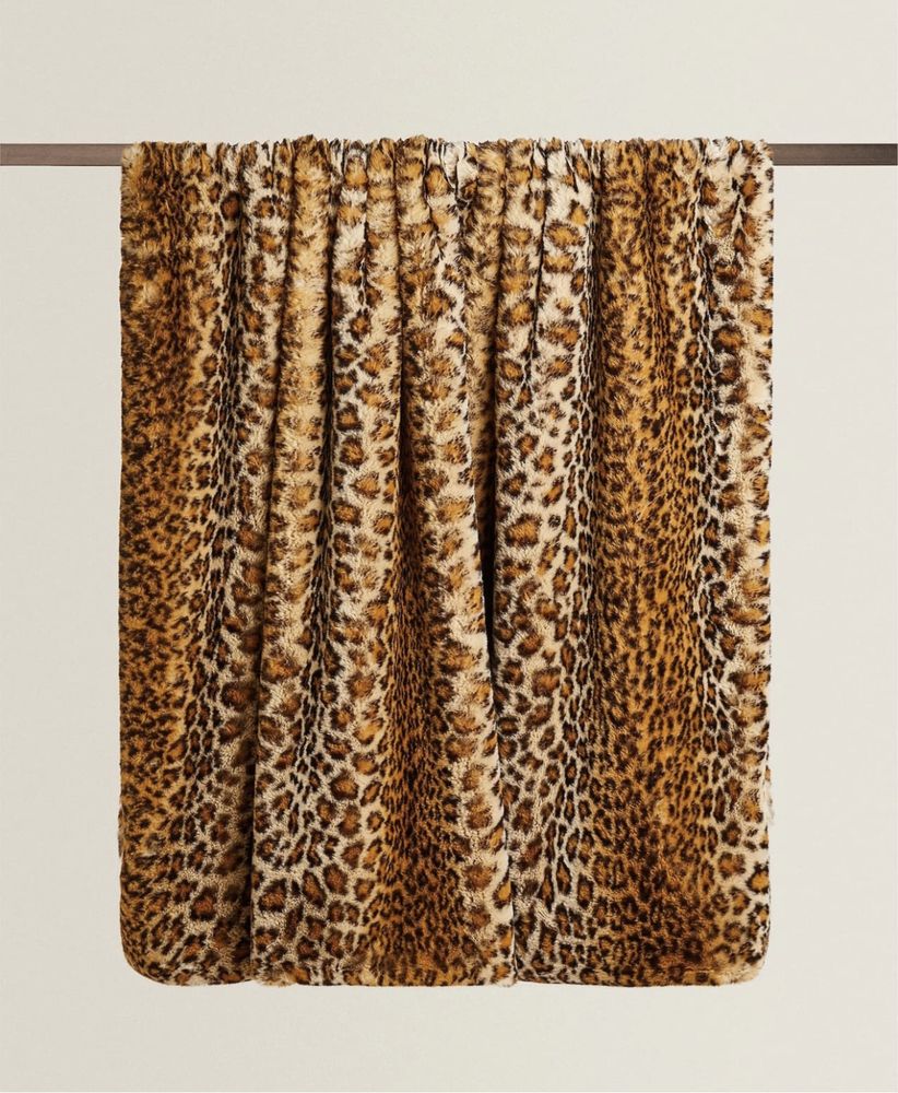 Manta Pelo Sintético Leopardo Zara Home NOVO