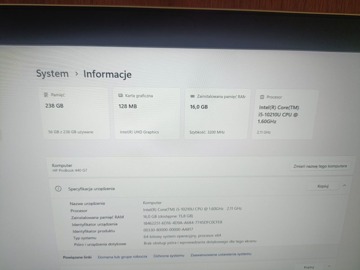 Laptop HP ProBook 440 G7 Windows 11 Pro