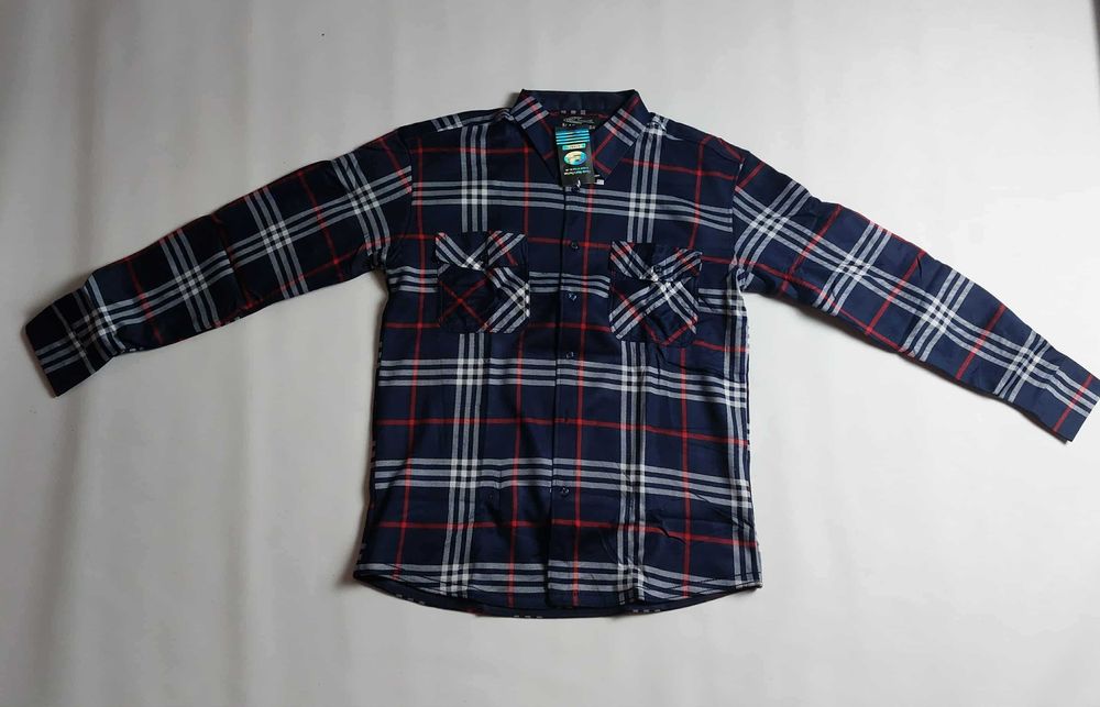 Męska koszula w kratę ciepła ocieplana polarem r. 3XL 44/45 Black&Fish