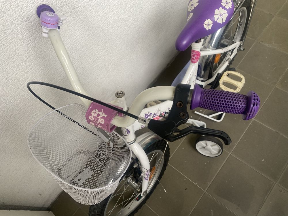 Rower dla dziecka koła 16” + koła boczne + rączka do prowadzenia rower