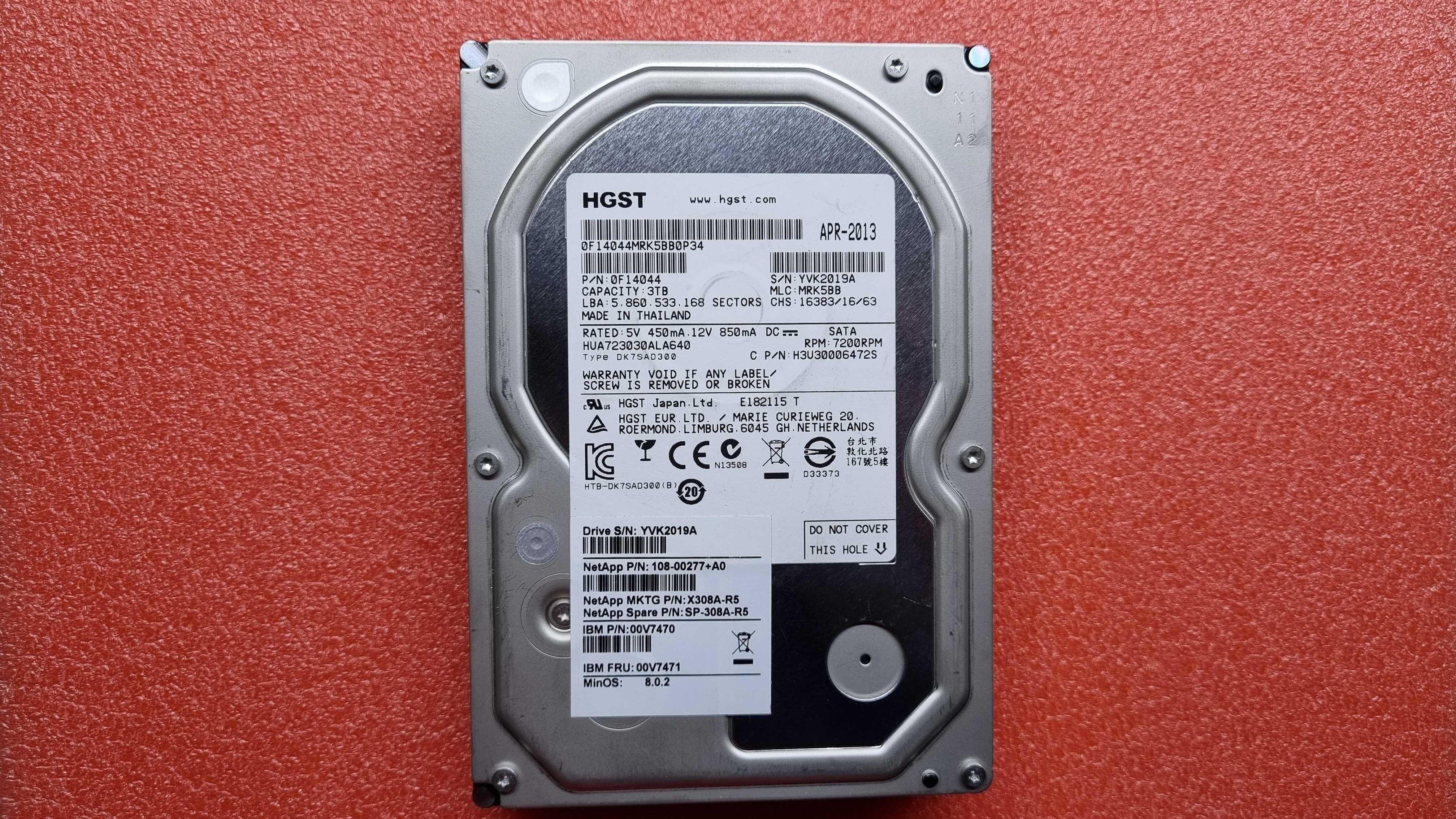 Dyski HDD Hitachi 7K3000 Ultrastar HUA723030ALA640 3TB 7200RPM NoS