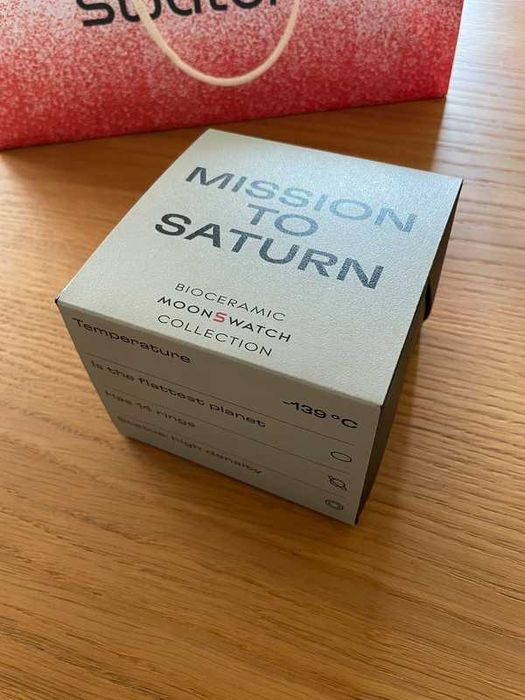 Omega x Swatch Bioceramic Saturn - SO33T100 Ringed Dial Detail