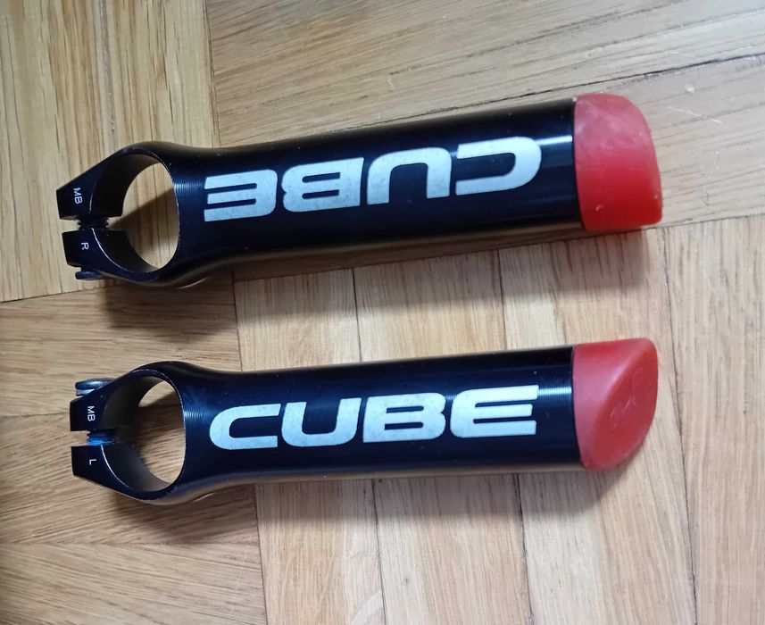 Rogi kierownicy CUBE aluminiowe,czarne,super lekkie,antypoślizgowe.