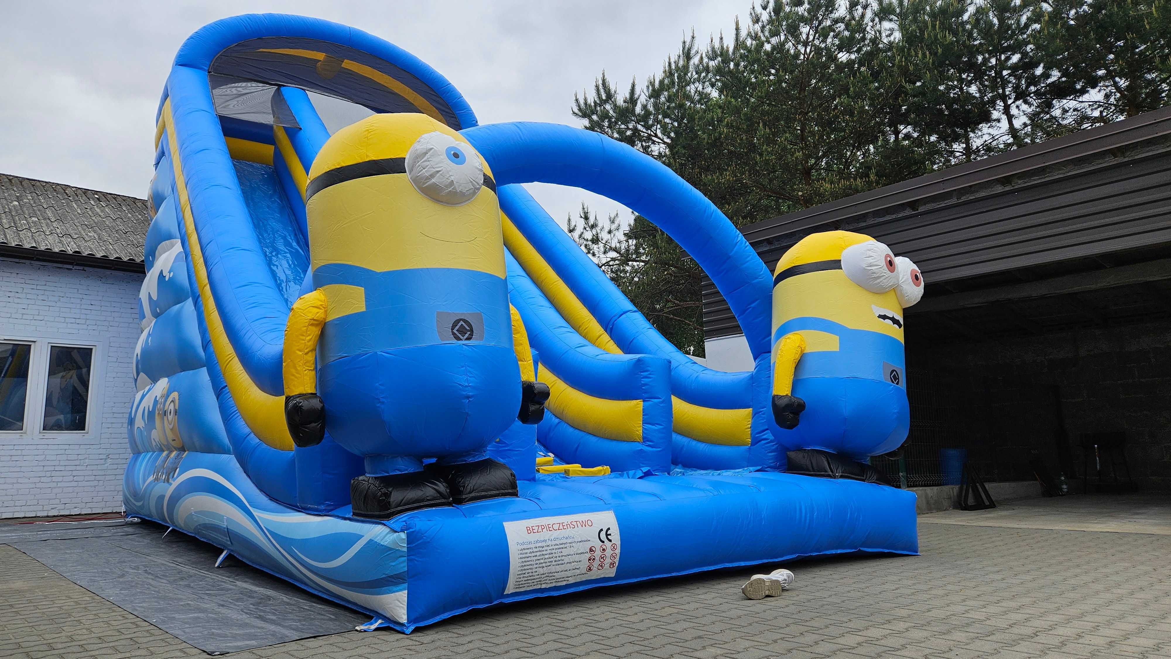 Nowy Duży Dmuchaniec Minionki  8 Metrów wysokości podwójny ślizg