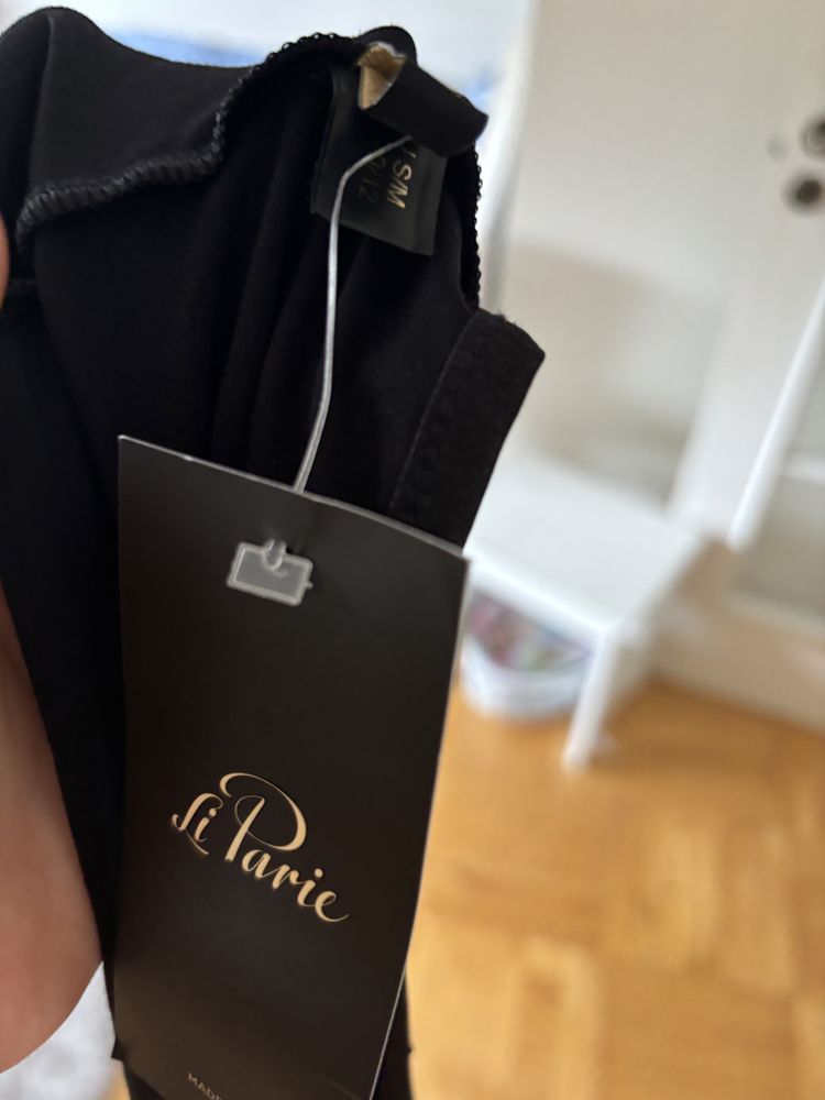Li parie sukienka mała czarna gołe plecy taliowana s 36 M 38