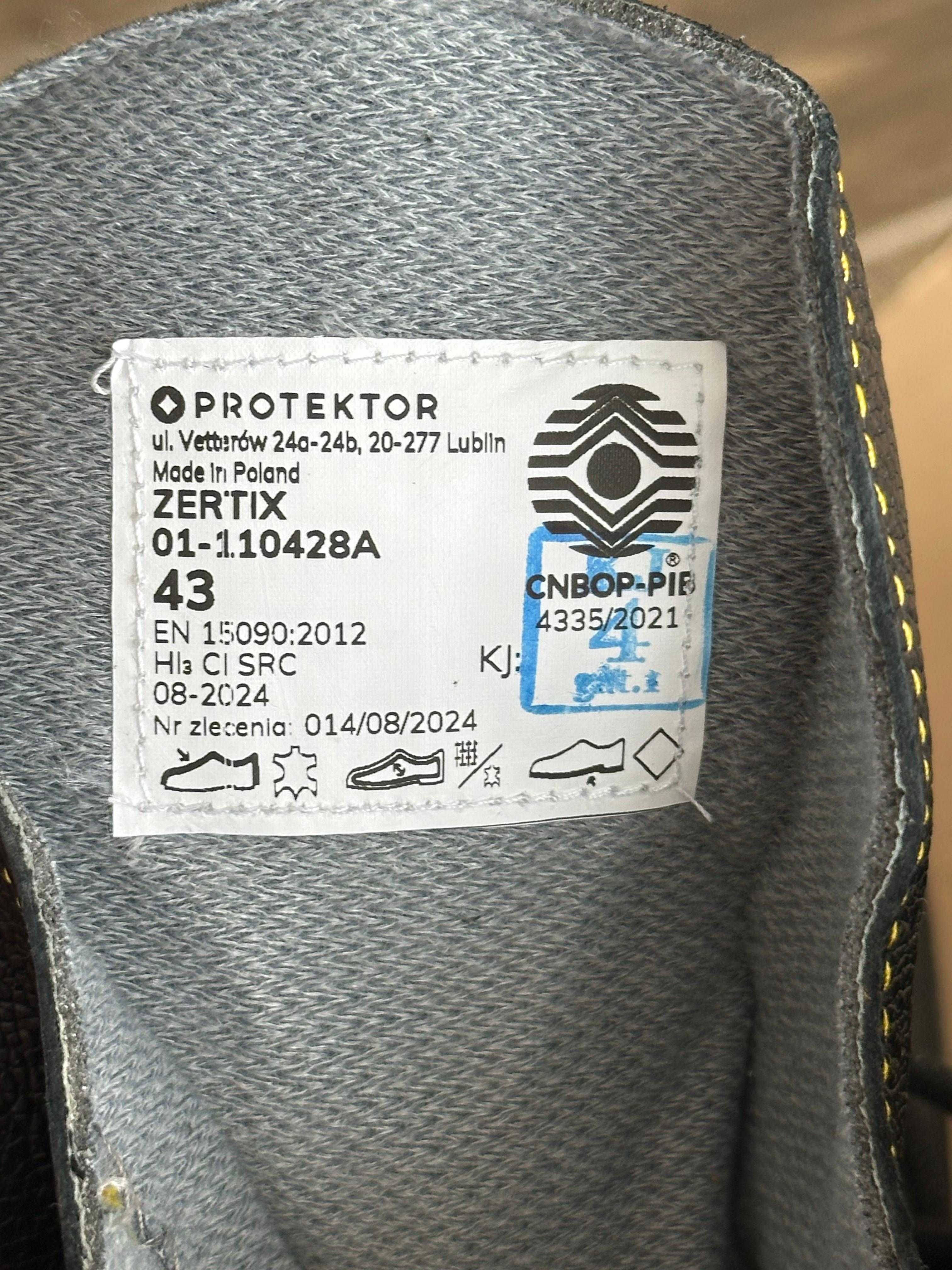 Buty / Trzewiki strażackie Protektor ZERTIX 01 - 110428A r. 43, F2A