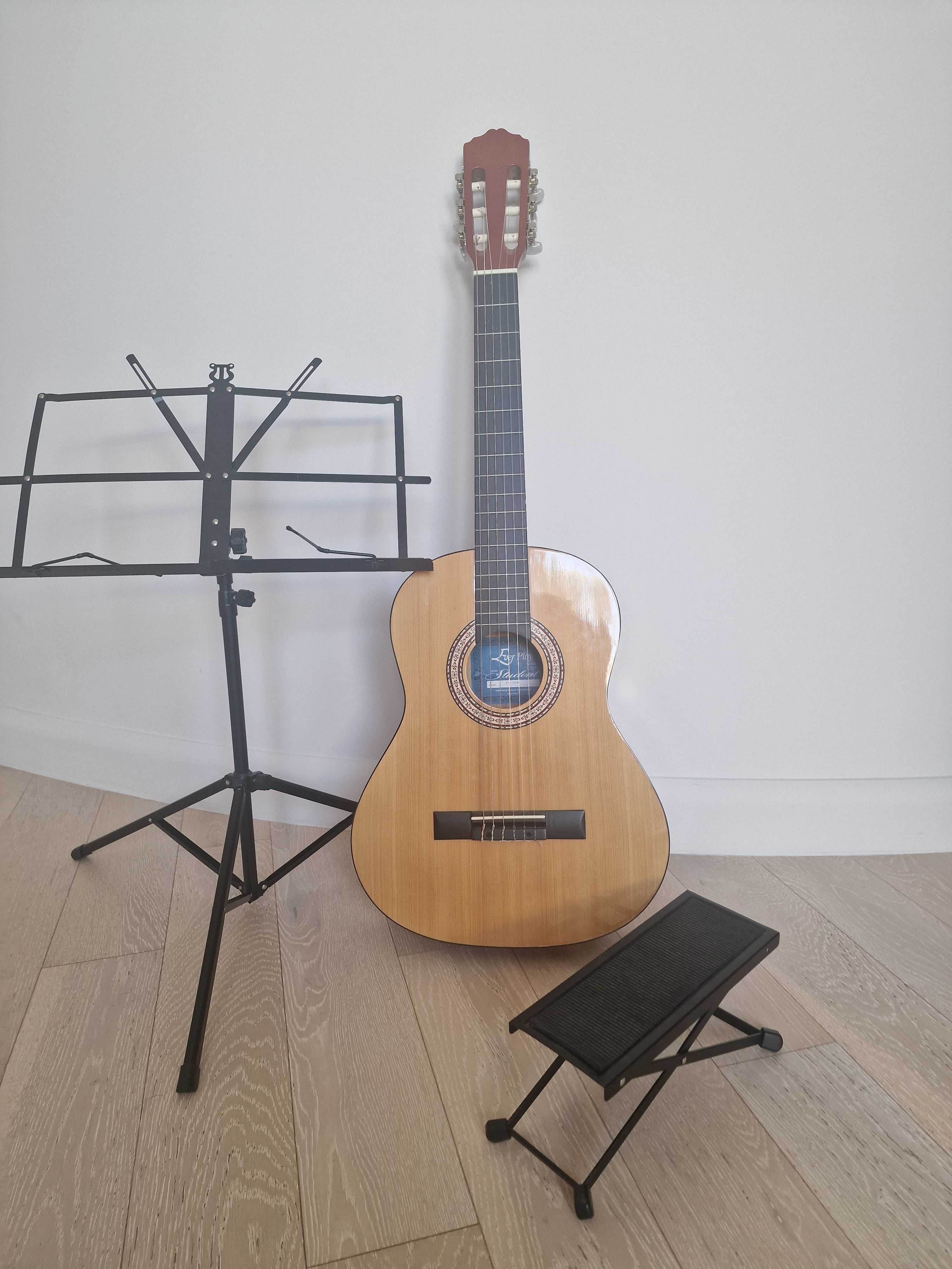 Gitara Ever Play ev-132N, podnóżek i statyw