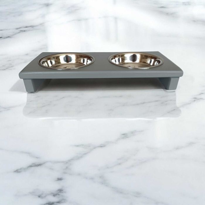 Stojak na miski dla kotów krótkopyskich lub psów szczeniąt 2x 0,3l