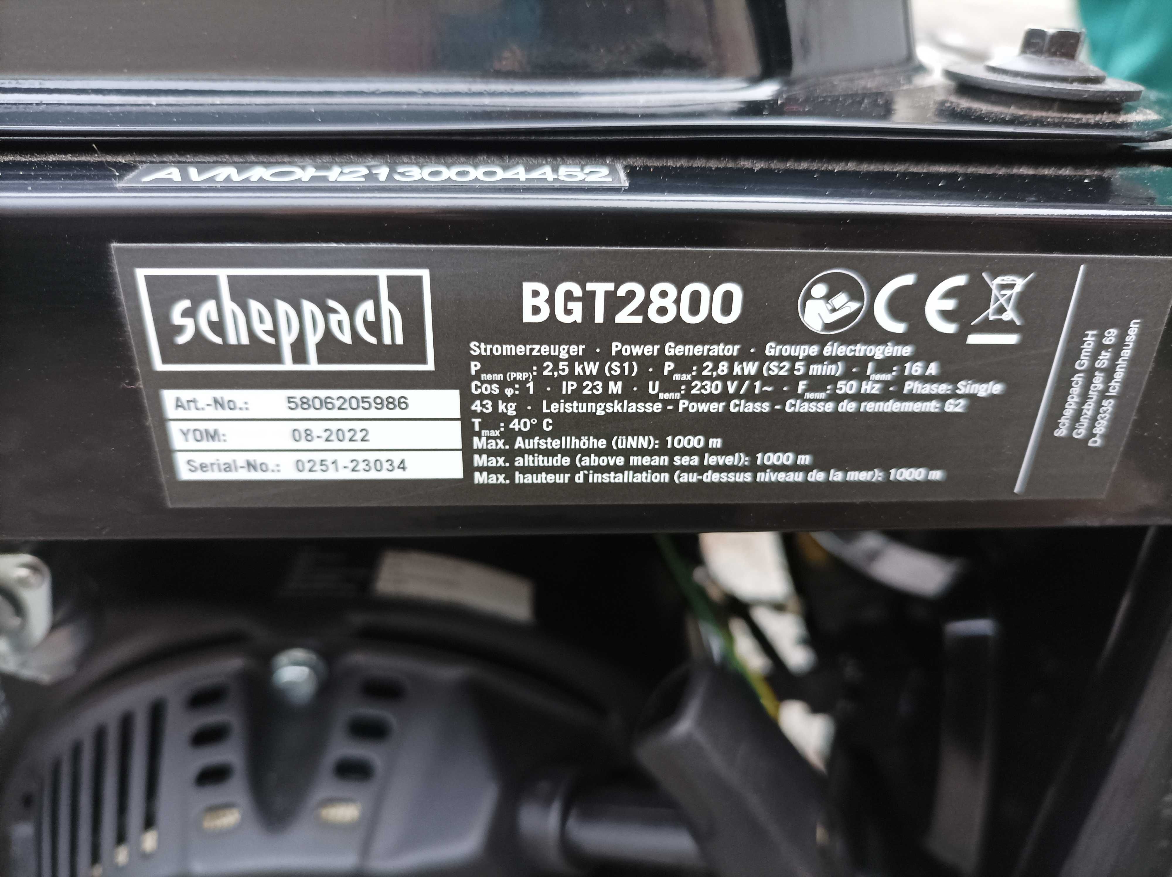 Бензиновий генератор Scheppach BGT 2800