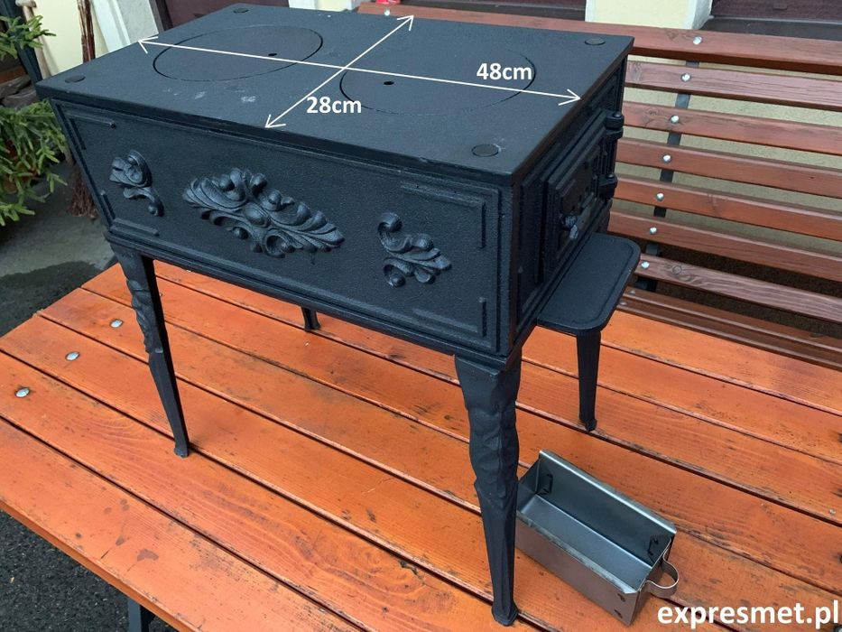 Piec Piecyk koza karlik cyganek rura stalowa kolano koza żeliwna RETRO