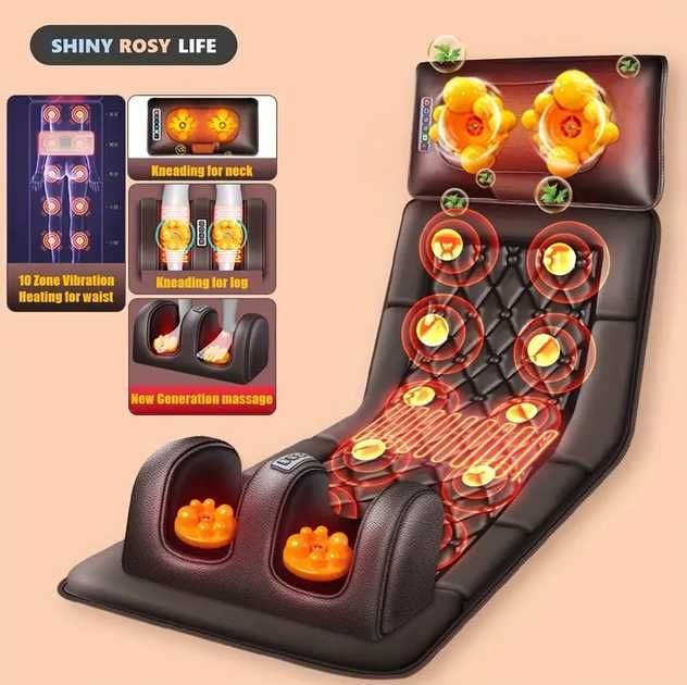 Масажна накидка крісло для тіла з вібрацією і підігрівом ShinyRosyLife