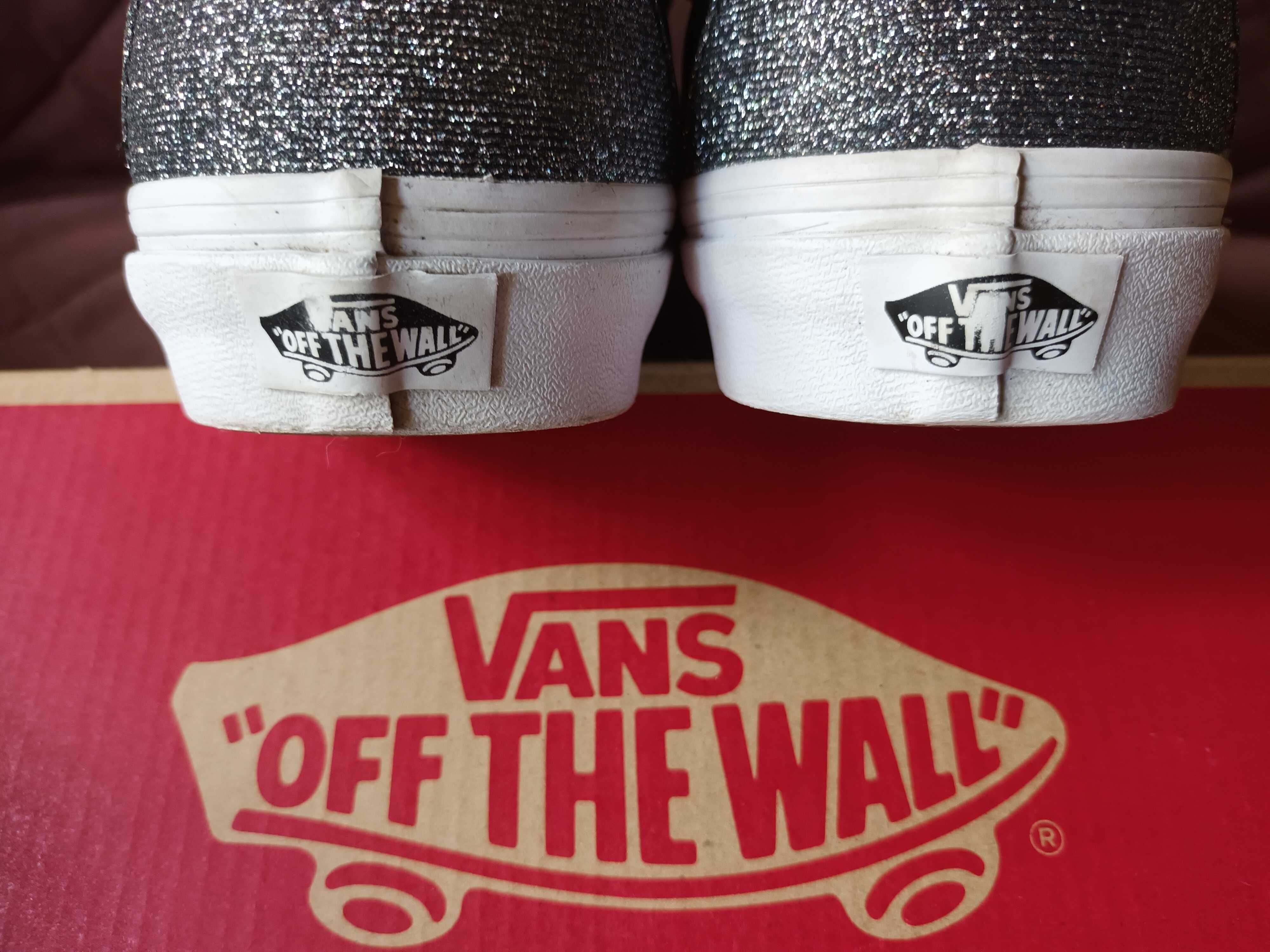 VANS old skool trampki wysokie brokatowe srebrne j.nowe r.38,5