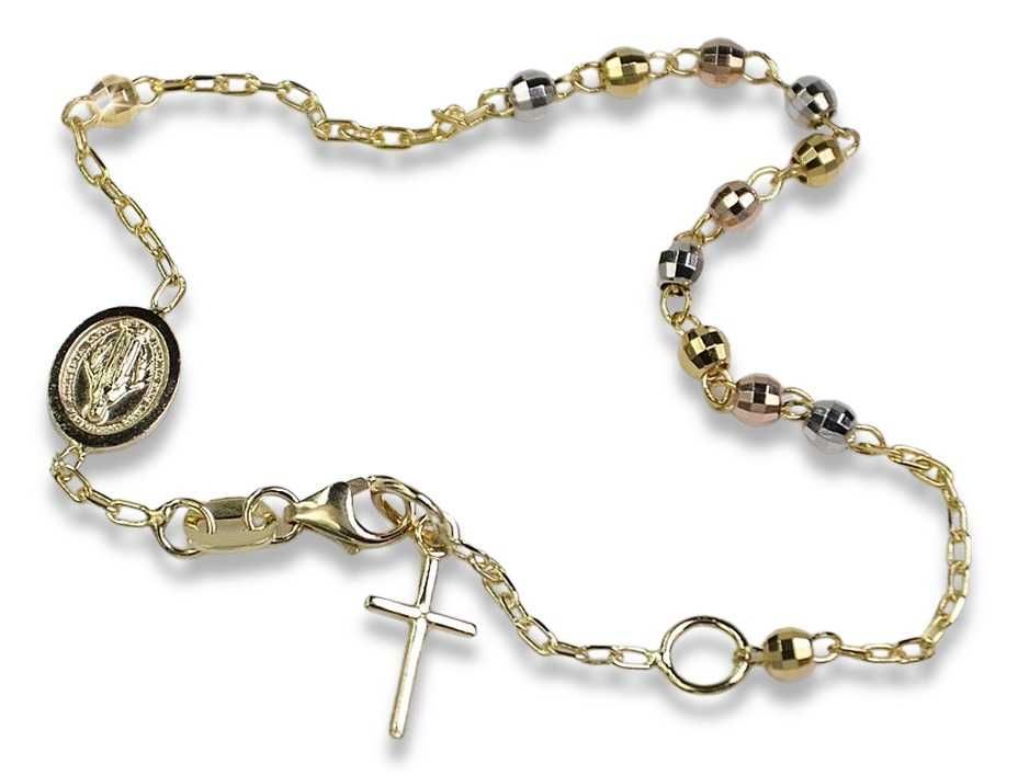 Złota bransoletka różaniec "Dolce Gab" 14k diament rbc001ywr Poznań