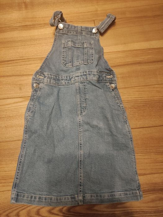 Sukienka ogrodniczka jeans dla dziewczynki 134