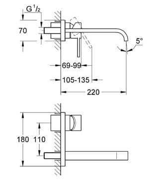 NOWA - Bateria podtynkowa chrom Grohe Allure
