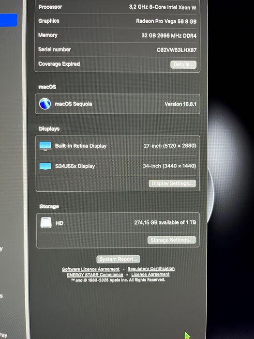 iMac Pro 2018  1TB/32GB