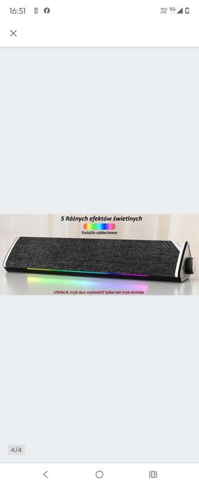 Głośnik bluetooth saundbar USB