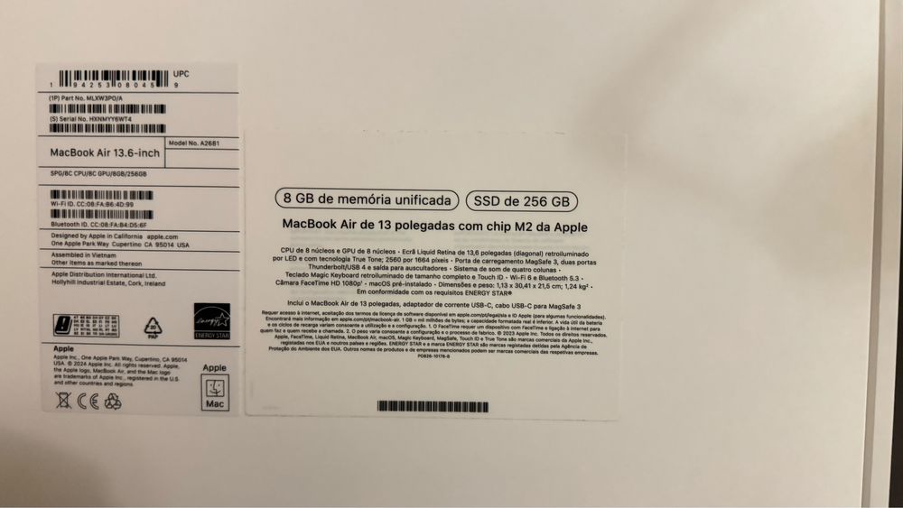 Macbook air 256g