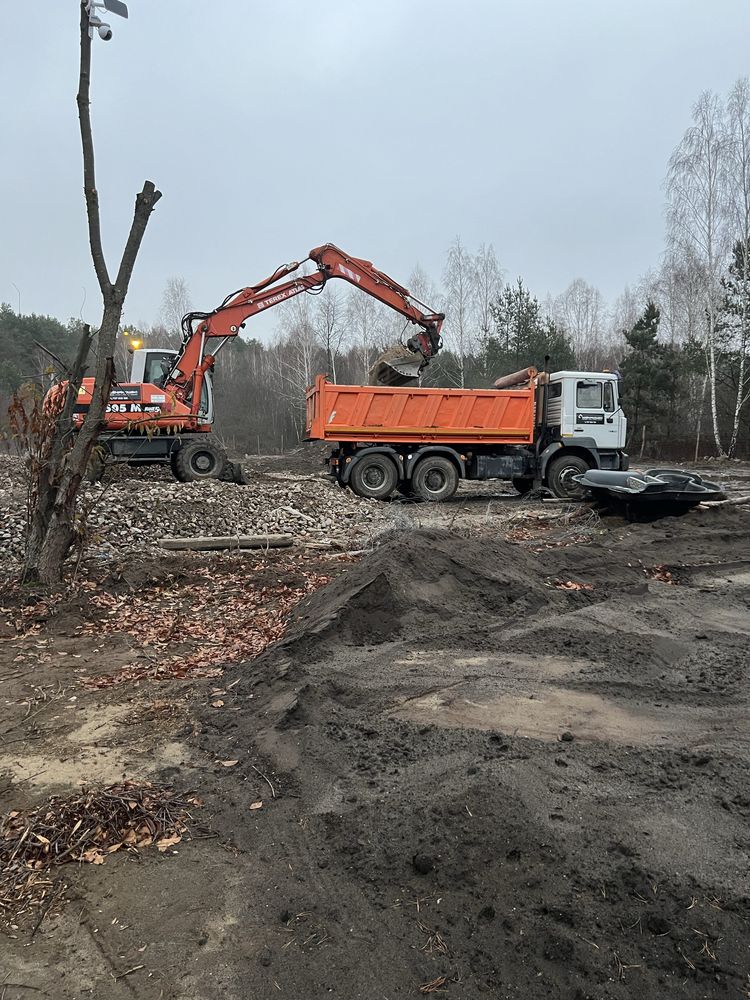 Roboty prace ziemne koparka wywrotka transport usługi ziemne fundament