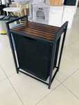 Kosz na pranie 65l Loft Rustykalny 50x33x72 cm czarny brązowy Metalowy