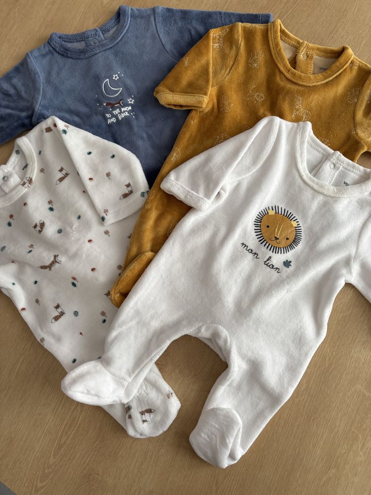 Pack 4 babygrows 0-1 mes da Vertbaudet
