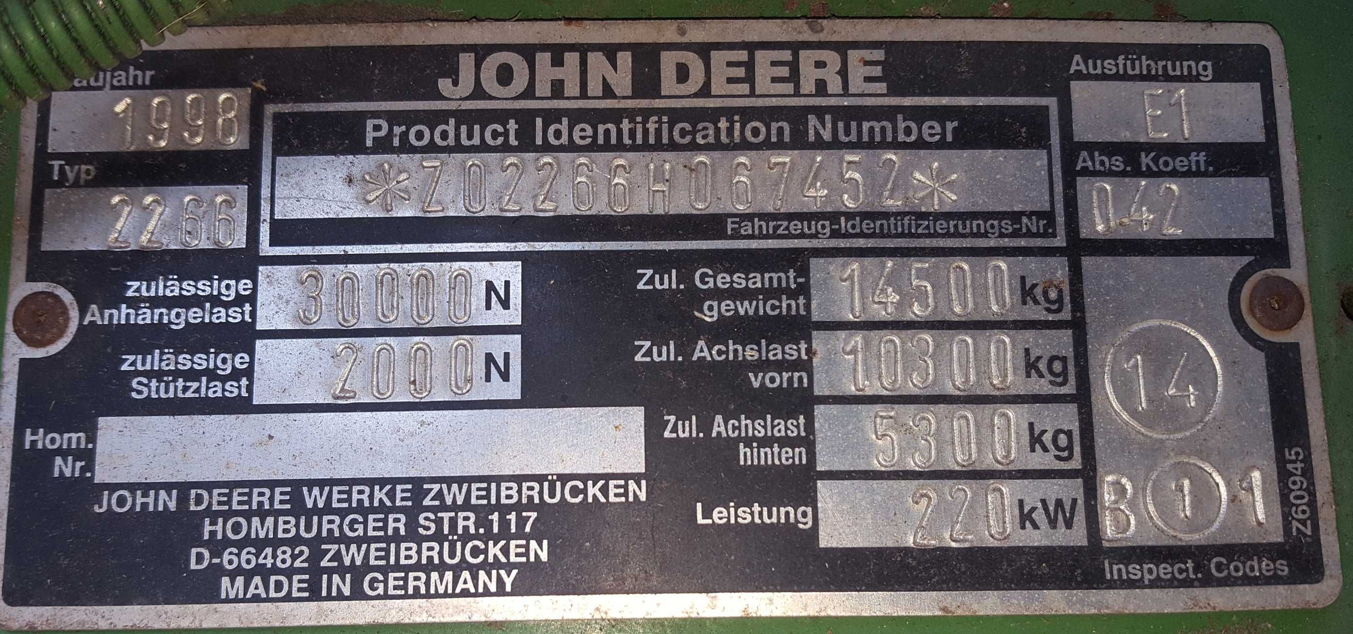 Комбайн John Deere 2266 Extra Джон Дир