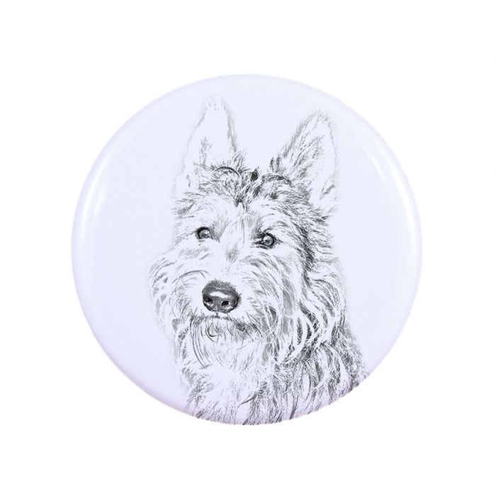 Owczarek pikardyjski przypinka z psem duża Art-Dog