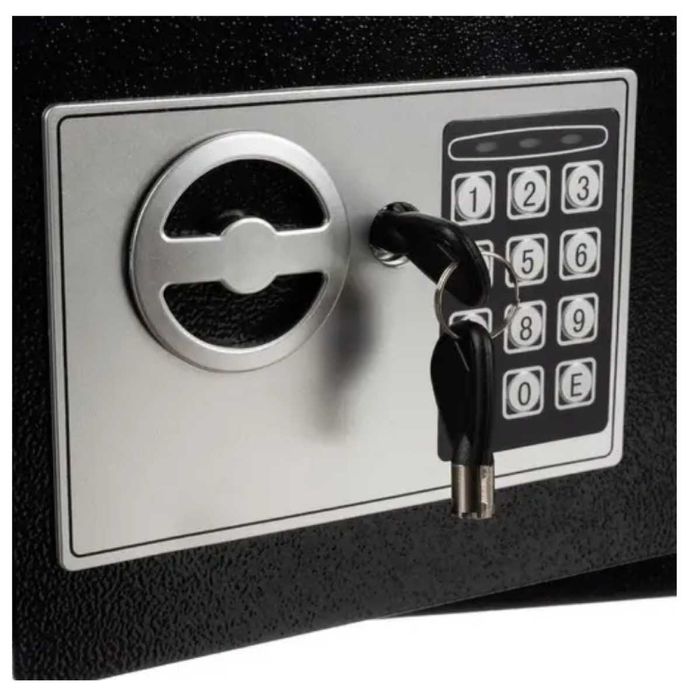 Надійний металевий сейф з електронним замком + ключі 31х20х20 см