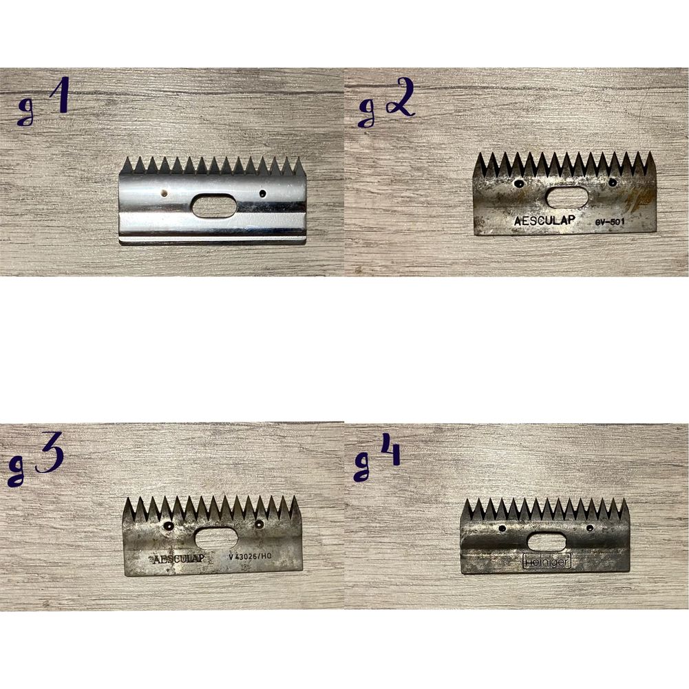 Górne ostrza do maszynek dla koni i bydła - 4 sztuki